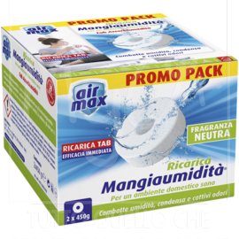 Tab Solida Ricarica Mangiaumidità, Disponibile in 2 Profumazioni, gr 450. cad, neutro