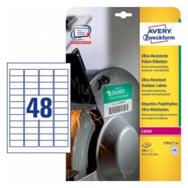 Etichette adesive Avery in carta bianca 63,5x33,9mm, 24 etichette per  foglio, adesivo permanente, laser, 100 fogli su