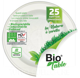 Piatti in Bioplastica Rigida, Biodegradabili e Compostabili, Piatto fondo cf.25