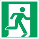 Cartello Alluminio di Emergenza, Simbolo uscita di emergenza a destra