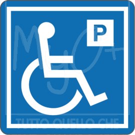 Cartello in Alluminio Informazioni, Simbolo Parcheggio Disabili