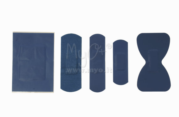 Cerotti Detectable Blu Sterili, Confezione 100 Cerotti Assortiti  in 5 Diversi Formati