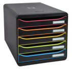 Cassettiera Big box Plus, in Plastica Riciclata, Diversi Colori, nero/arlecchino