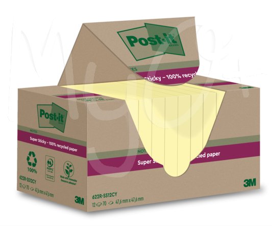 Post-it® Green, Foglietti Adesivi Riposizionabili, Giallo Canary, Vari Formati e Confezionamenti