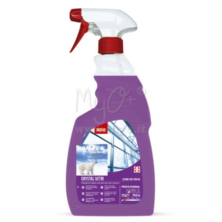 Detergente Multiuso Crystal Vetri, Formula Anti Goccia, Capacità 750 ml