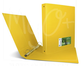 Portalistino Terra Formato A4 con Quattro Anelli Tondi di Diametro cm 3, Vari colori, giallo