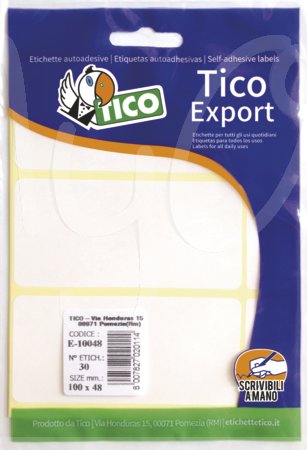 Export Etichette Adesive in Busta, Scrivibili a Mano, Disponibili Diversi Formati