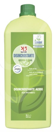 Green Clean Detergente Disincrostante Ecolabel per Servizi Igienici, in Flacone da Lt 1