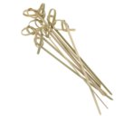 Spiedi in Bamboo, Confezione da 100 Pezzi , con nodo colore legno