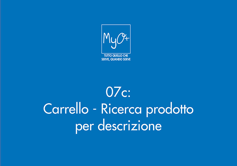 07c - Carrello - Ricerca prodotto per descrizione
